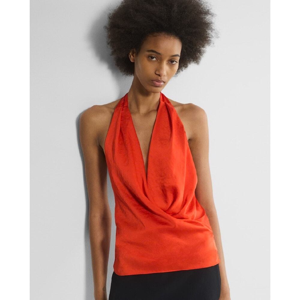 NWT! Aritzia (L) Martini Tank - Poppy Red Plunge Cowl Neck Going Out Top